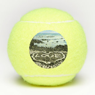 Pelotas De Tenis Amor Hawaii Corazón de Coral Playa de Arena Negra