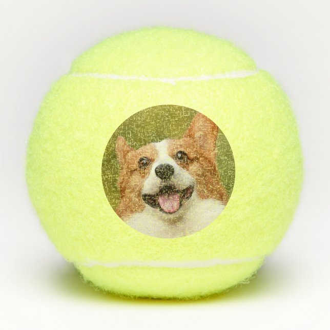 Pelotas De Tenis Añadir foto de perro personalizada (Anverso)