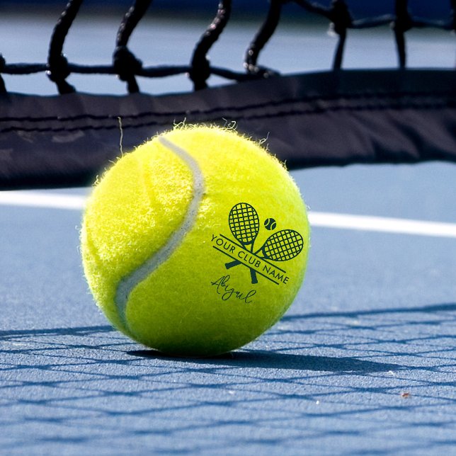 Pelotas De Tenis Añadir nombre de club Equipo de tenis Cualquier co (Add Club Name Tennis Team Any Color Personalized Tennis Balls)