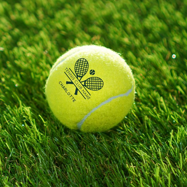 Pelotas De Tenis Añadir nombre de club Tenis Team Green Personaliza (Your Name Lawn Tennis Club Personalized Tennis Ball)