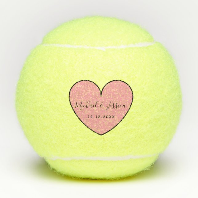 Pelotas De Tenis Aniversario de San Valentín de Boda romántico del  (Anverso)