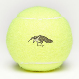 Pelotas De Tenis Anteater feliz personalizado ilustracion