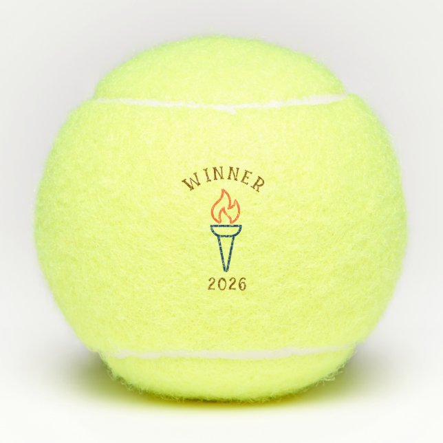 Pelotas De Tenis Antorcha atlética personalizable regalo  (Anverso)