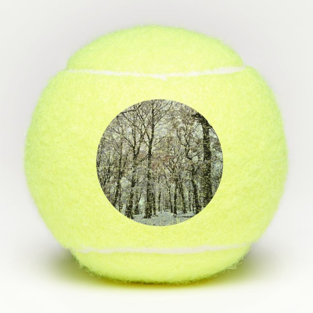 Pelotas De Tenis Árboles, en la nieve (Anverso)