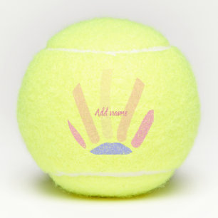 Pelotas De Tenis arcoíris naranja amarillo retro agregar texto nomb