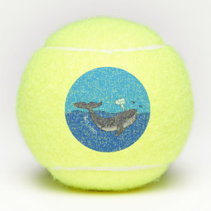 Pelotas De Tenis Ballena y ballenato lindo dibujo animado caprichos