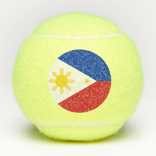 Pelotas De Tenis Balón de tenis con bandera de Filipinas (Anverso)