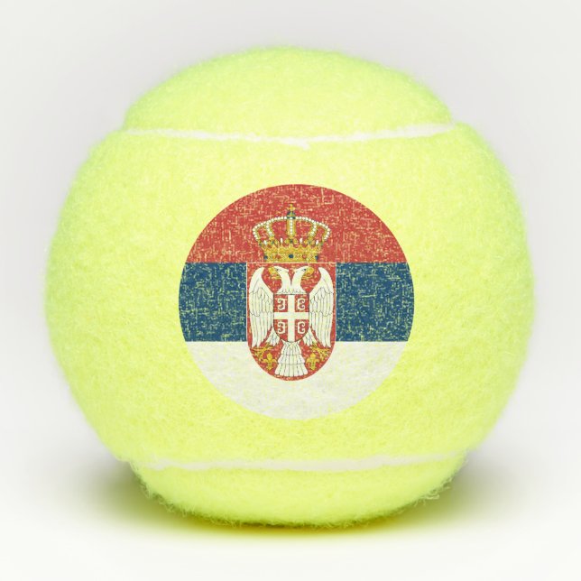 Pelotas De Tenis Balón de tenis con bandera de Serbia (Anverso)