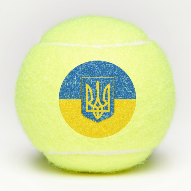 Pelotas De Tenis Balón de tenis con bandera de Ucrania (Anverso)