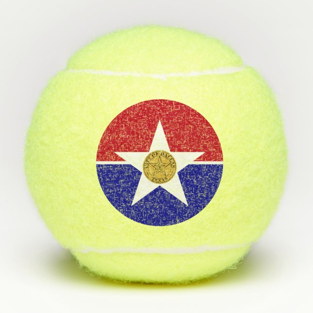 Pelotas De Tenis Balón de tenis de penn con bandera de Dallas, Esta (Anverso)