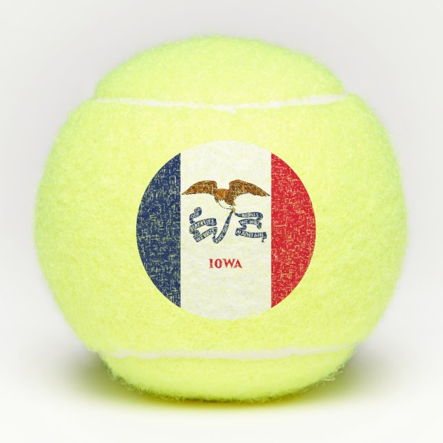 Pelotas De Tenis Balón de tenis penn con bandera de Iowa, Estados U (Anverso)