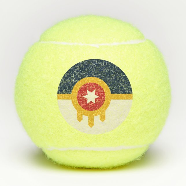 Pelotas De Tenis Balón de tenis penn con bandera de Tulsa, Oklahoma (Anverso)