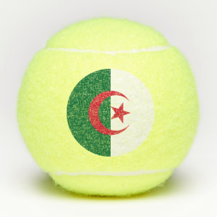 Pelotas De Tenis Baloncesto de tenis en pene con bandera de Argelia
