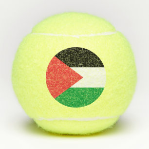 Pelotas De Tenis Baloncesto de tenis en pene con bandera de Palesti