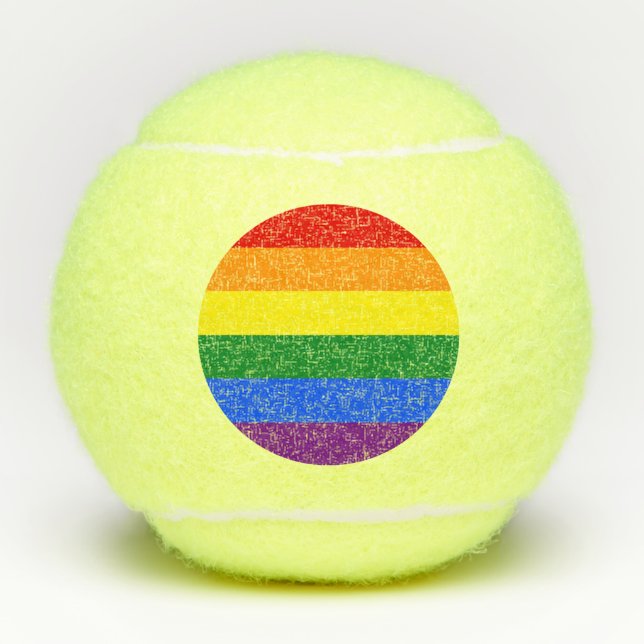 Pelotas De Tenis Bandera arcoiris LGBT (Anverso)