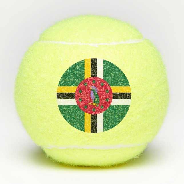 Pelotas De Tenis Bandera de Dominica (Anverso)
