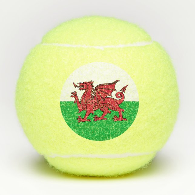 Pelotas De Tenis Bandera de dragón de Gales, bandera nacional gales (Anverso)