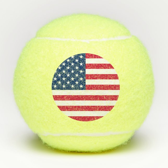 Pelotas De Tenis Bandera de Estados Unidos, pistas de tenis - Patri (Anverso)