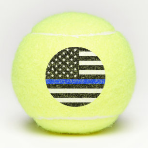 Pelotas De Tenis Bandera de la policía de la delgada línea azul