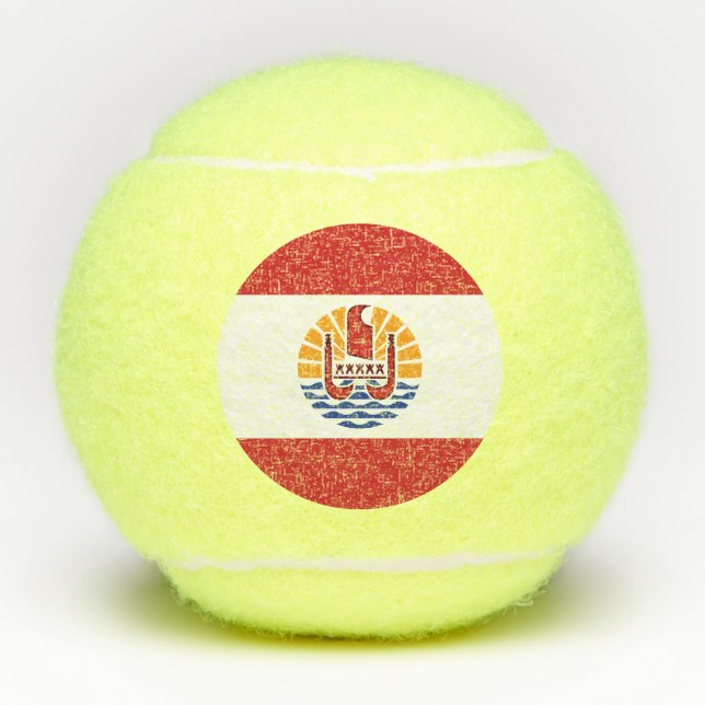 Pelotas De Tenis Bandera de la Polinesia Francesa (Anverso)