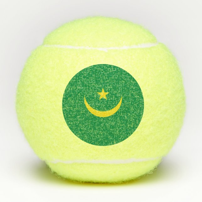 Pelotas De Tenis Bandera de Mauritania (Anverso)