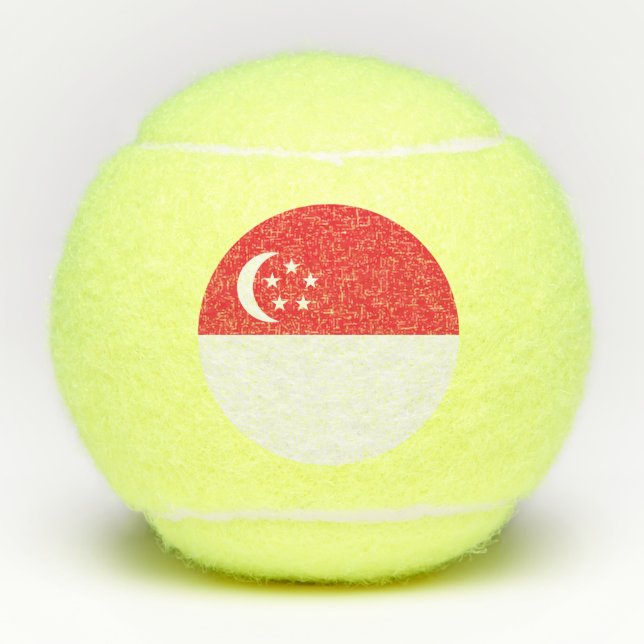 Pelotas De Tenis Bandera de Singapur (Anverso)