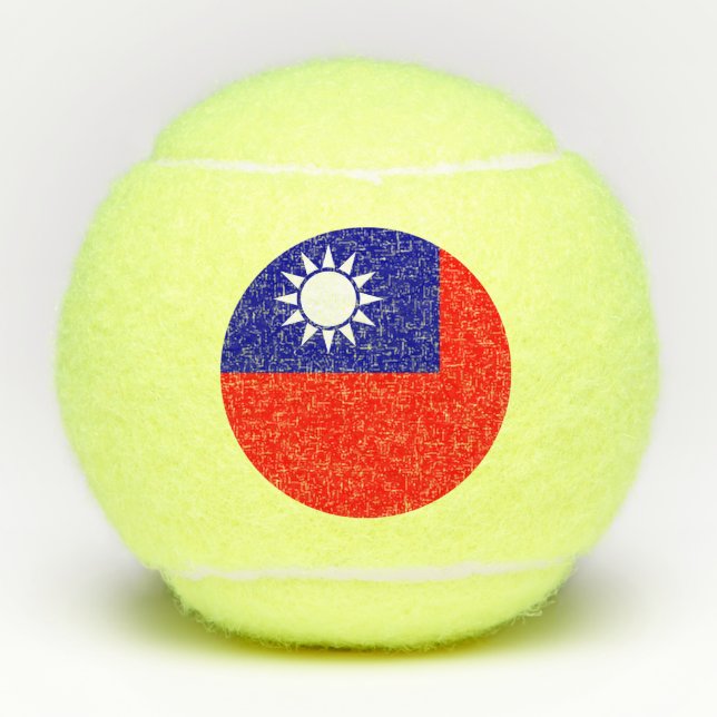 Pelotas De Tenis Bandera de Taiwán: República de China, Taipei chin (Anverso)