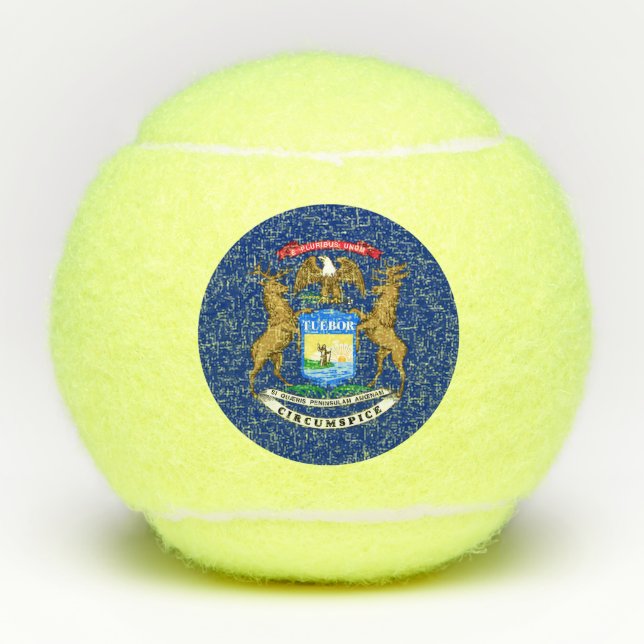 Pelotas De Tenis Bandera del estado de Michigan (Anverso)