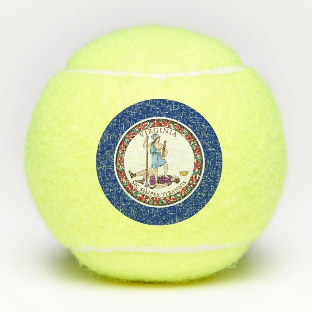 Pelotas De Tenis Bandera del Estado de Virginia (Anverso)