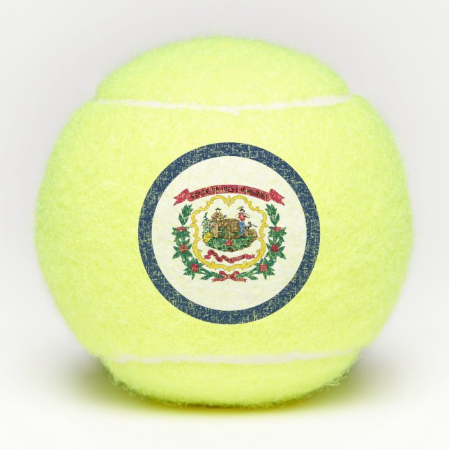 Pelotas De Tenis Bandera del Estado de Virginia Occidental (Anverso)