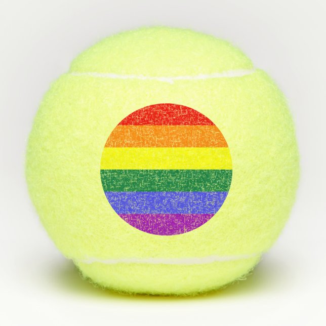 Pelotas De Tenis Bandera del Orgullo Iris (Anverso)