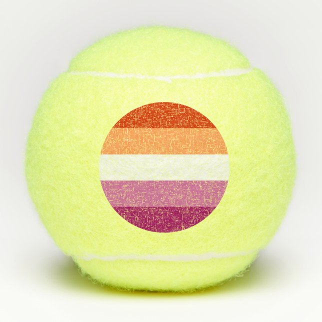 Pelotas De Tenis Bandera del Orgullo Lesbiano LGBTQ (Anverso)