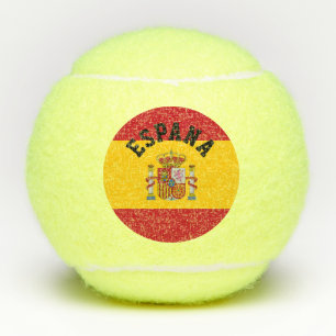 Pelotas De Tenis Bandera española de la lata de monograma personali