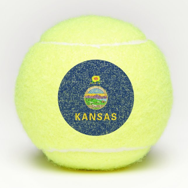 Pelotas De Tenis Bandera estatal de Kansas (Anverso)