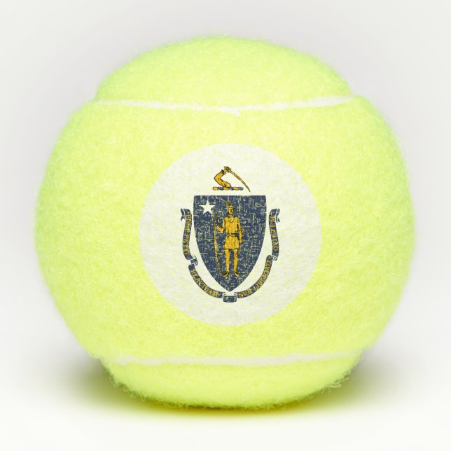 Pelotas De Tenis Bandera estatal de Massachusetts (Anverso)