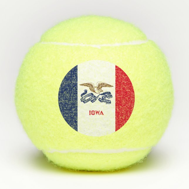 Pelotas De Tenis Bandera Estatal Iowa (Anverso)