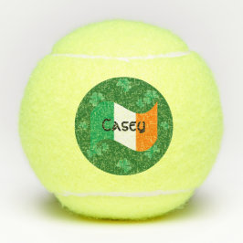 Pelotas De Tenis Bandera irlandesa con tréboles personalizados