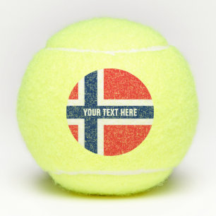 Pelotas De Tenis Bandera noruega personalizado impreso amarillo