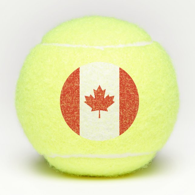 Pelotas De Tenis Bandera Patriótica Canadiense (Anverso)