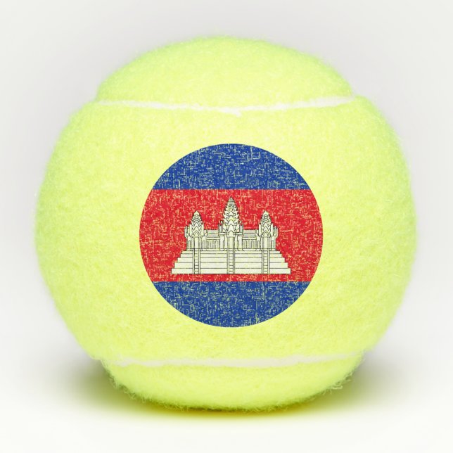 Pelotas De Tenis Bandera Patriótica De Camboya (Anverso)