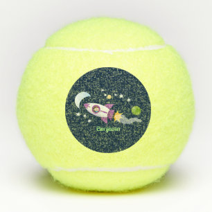 Pelotas De Tenis Barco de cohetes en ilustracion de personalizado e
