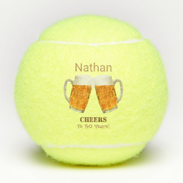 Pelotas De Tenis Beer Cheers Cumpleaños (Anverso)