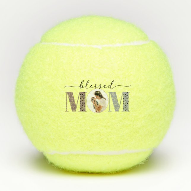 Pelotas De Tenis Bendita foto personalizada de mamá (Anverso)