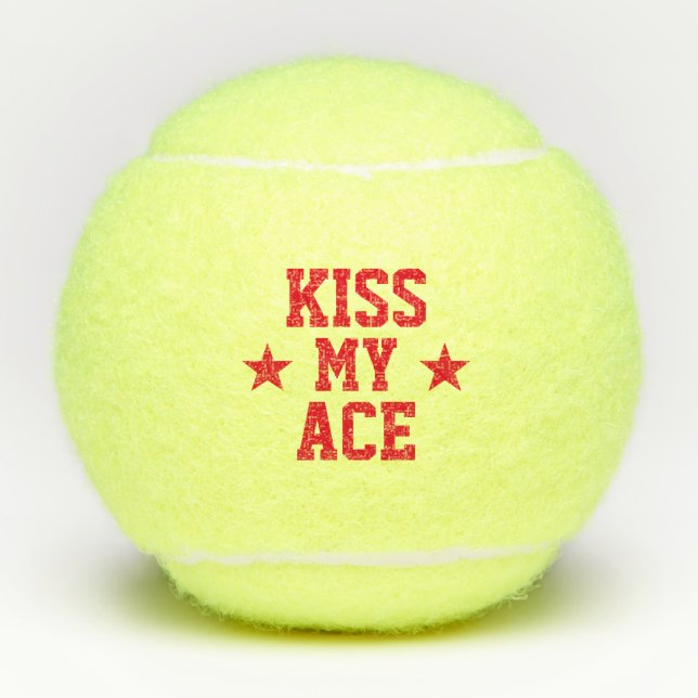 Pelotas De Tenis Besa mi as Funny (Anverso)