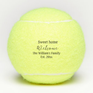 Pelotas De Tenis Bienvenido dulce hogar añadir apellido año Est. Te
