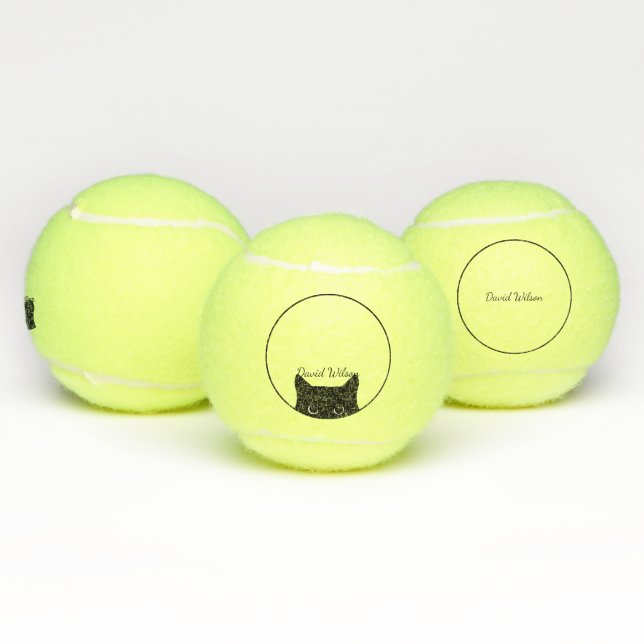 Pelotas De Tenis Black Cat Personalizada Keepsake Tennis Ball (Múltiples)