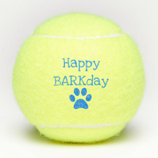 Pelotas De Tenis Blue Happy Barkday Birday Mascota Dog Toy