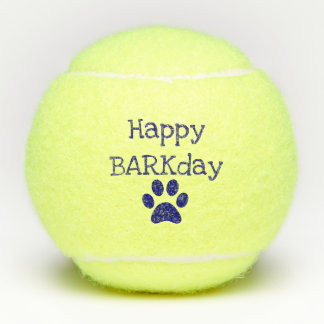 Pelotas De Tenis Blue Happy Barkday Birday Mascota Dog Toy