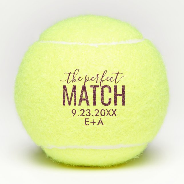 Pelotas de tenis Boda personalizadas Perfecta coin (Anverso)