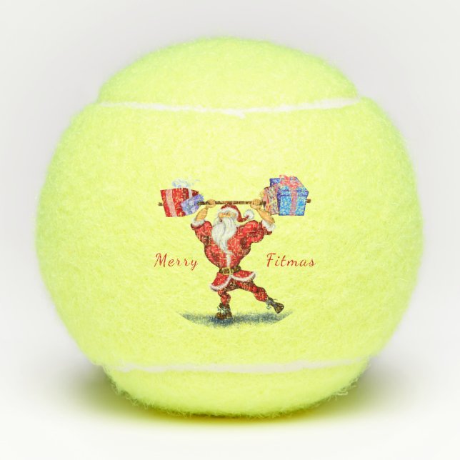 Pelotas De Tenis Bodybuilder Santa Funny Navidades Tennis Balls (Anverso)